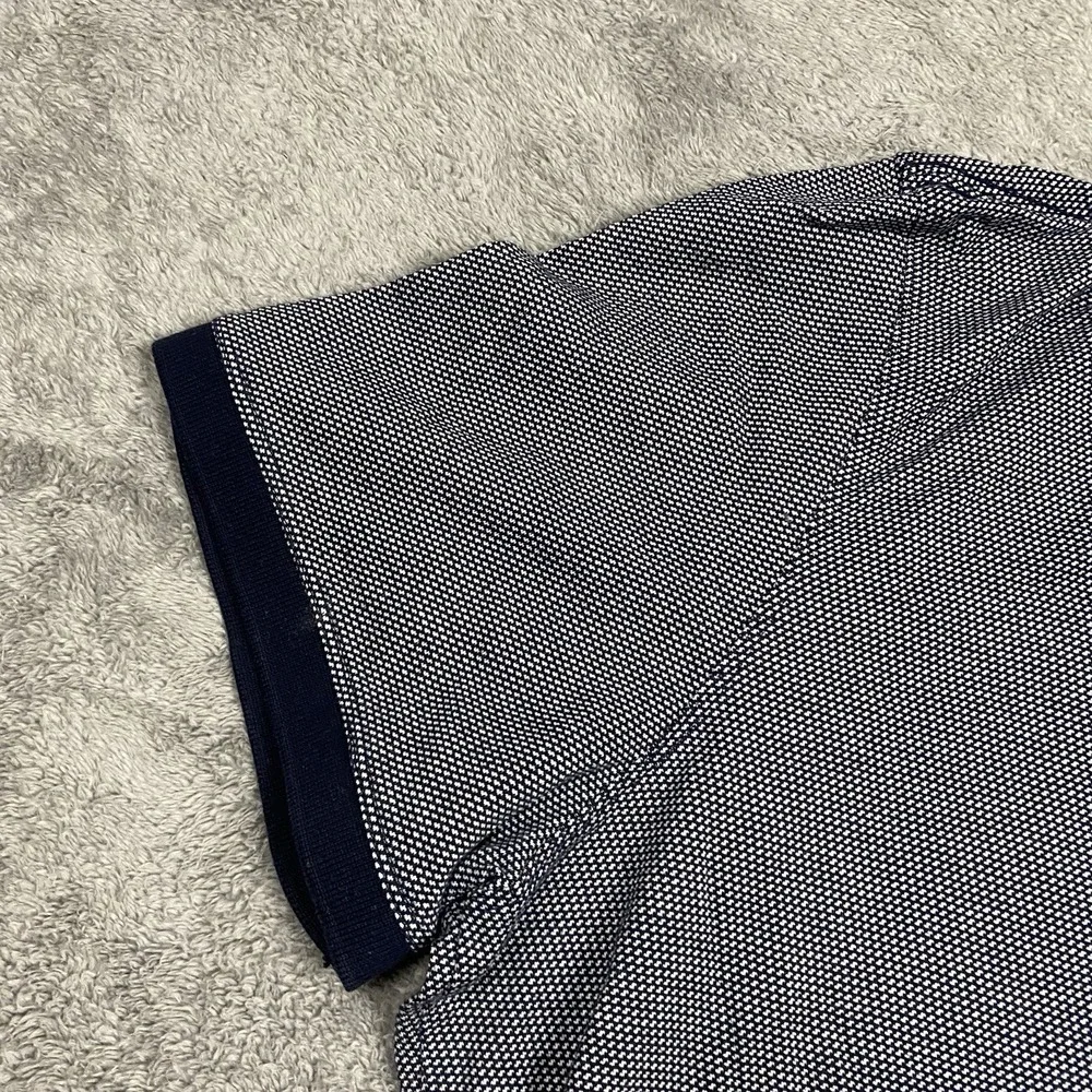 Banana Republic Slim Fit Polo Mens XXL Navy Pattern Buttons Short Sleeve